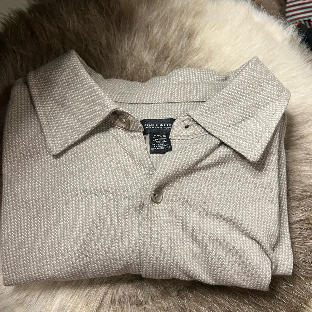 Buffalo David Bitton Men's Textured Cream Shirt